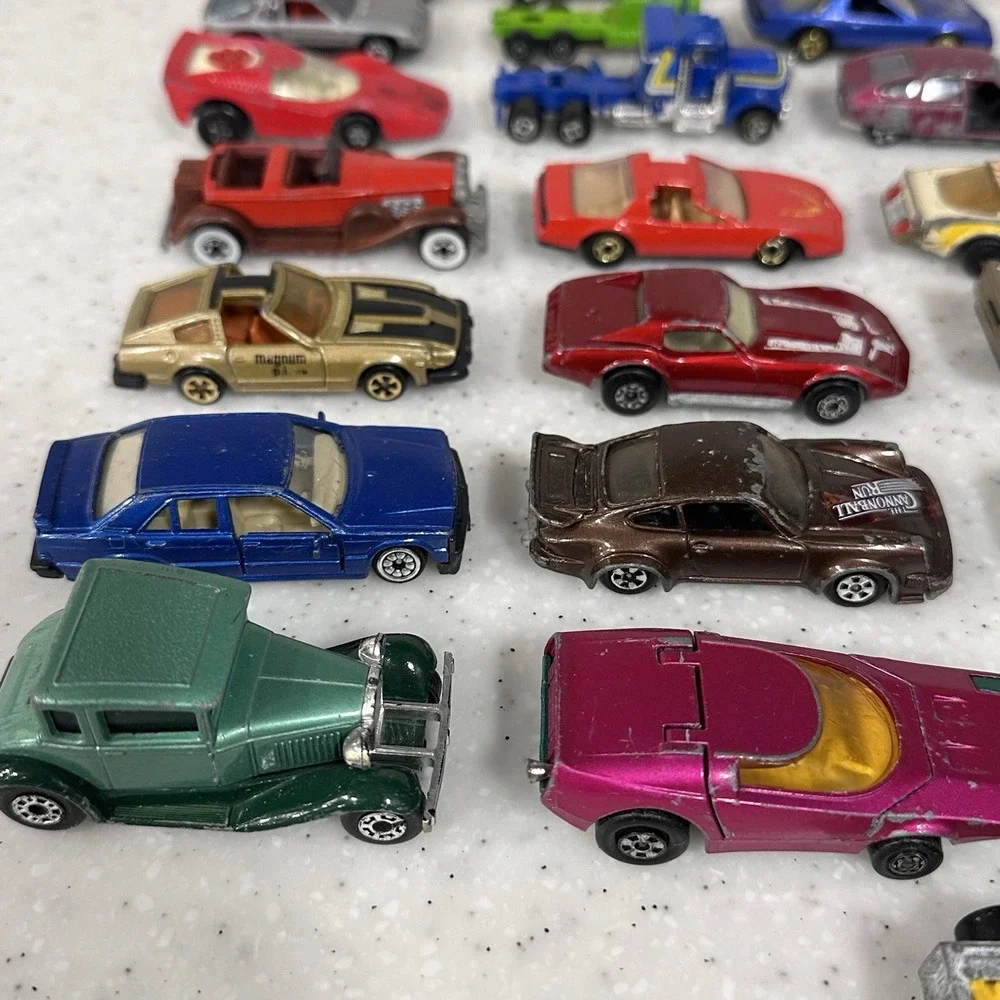 Lot Of 37 Vintage Matchbox Hot Wheels Ertl Cars 70s 80s Classic Metal Diecast